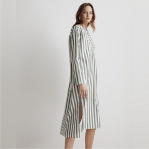 NWT Madewell Poplin Oversized Midi Length Shirtdress in Stripe XS